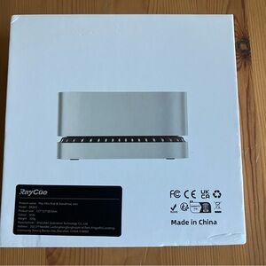 RayCue New M4/2024 Mac Mini Hub & Stand DK5A1 with NVMe/ M.2 SATA SSD Enclosure